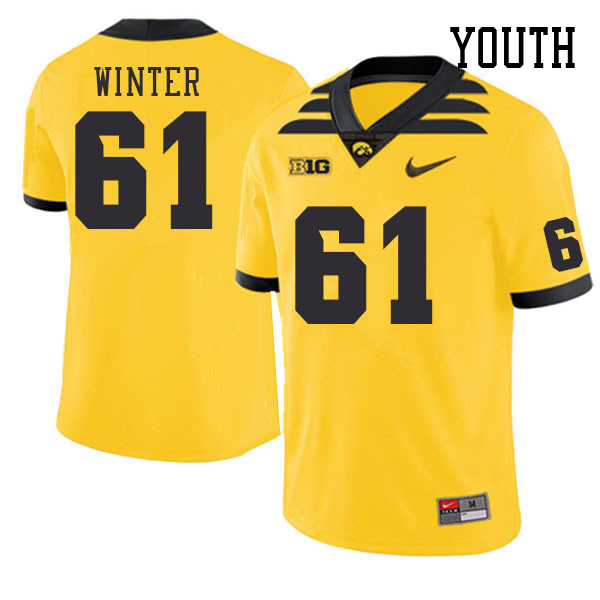 Youth #61 Cael Winter Iowa Hawkeyes College Football Jerseys Stitched Sale-Gold